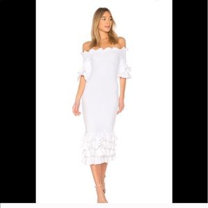 Donna Mizani Pishi midi ruffle dress Size L